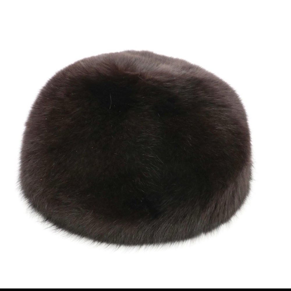 Pill Box Brown Fox Fur Hat